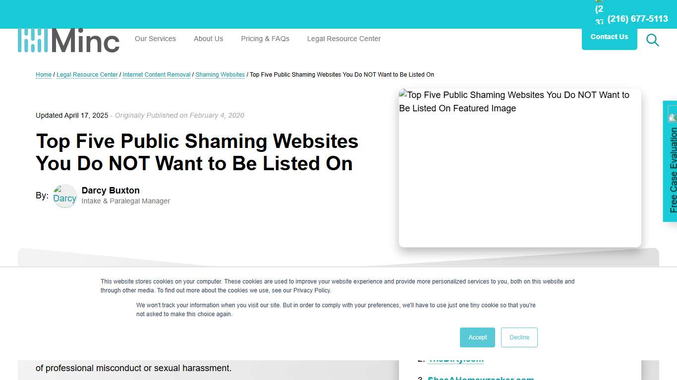 Shaming Sites You Do NOT Want to Be Listed On – Minc Law