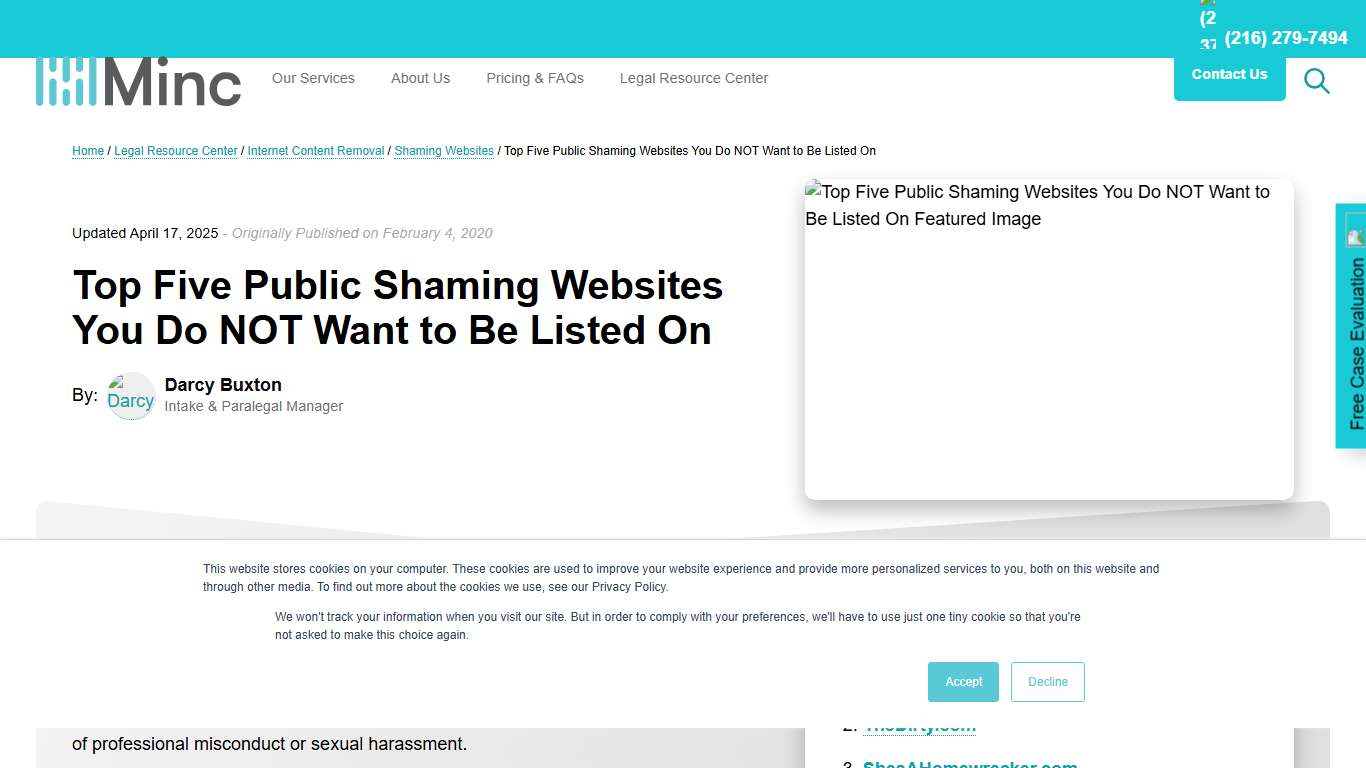 Shaming Sites You Do NOT Want to Be Listed On – Minc Law